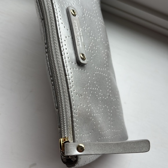 Kate Spade New York Little Shiloh Metro Spade silver shimmer cosmetic bag - Picture 4 of 8